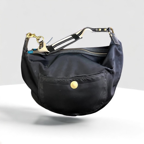 COACH BLACK SATEEN HAMPTON PURSE BAG Y2k VINTAGE - Picture 2 of 16